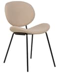Miniatyrbilde 5 av 10: Sett med 2 Spisestoler Taupe Armløs Benkapper Boucle Svarte Jernben Moderne Retro design