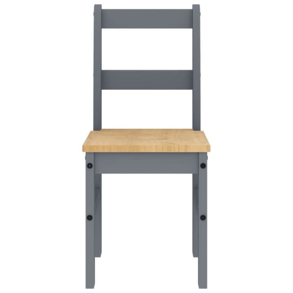 vidaXL Spisestoler 2 stk Panama grå 40x46x90 cm heltre furu