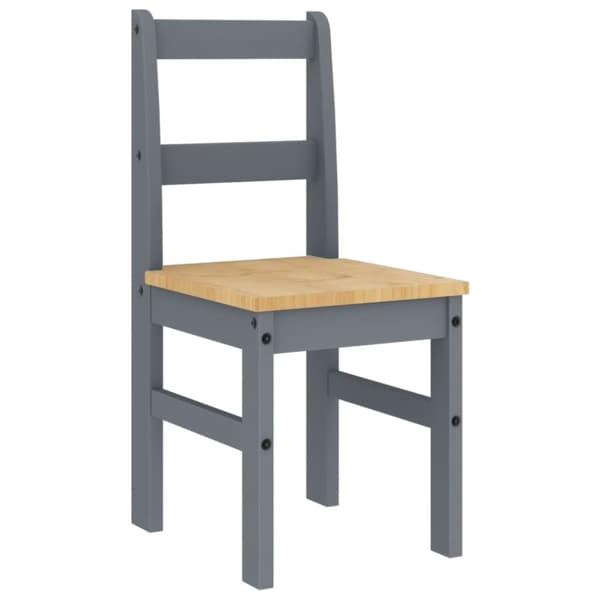 vidaXL Spisestoler 2 stk Panama grå 40x46x90 cm heltre furu