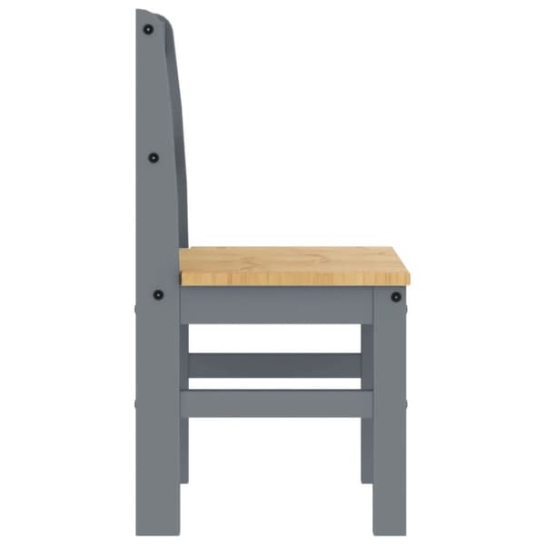 vidaXL Spisestoler 2 stk Panama grå 40x46x90 cm heltre furu