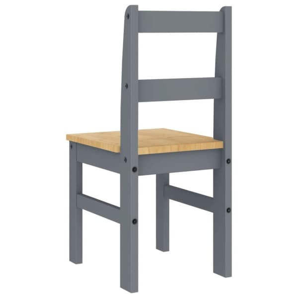 vidaXL spisebordsstole 2 stk. Panama 40x46x90 cm massivt fyrretræ grå
