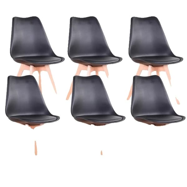 Ruokailutuolit, keskivuosisadan tyyli, puujalat, 6 kpl 6PCS