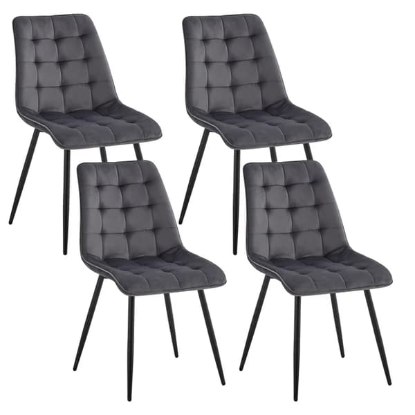 Spisebordsstole, Fløjlsmateriale, Moderne Design, Mørkegrå