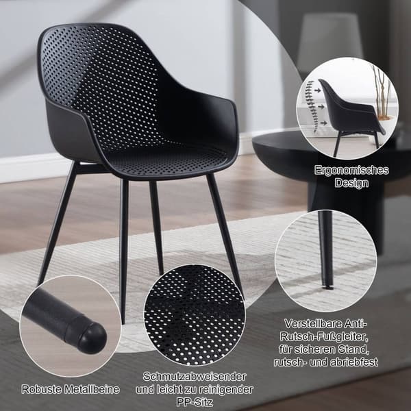 Rootz Scandinavian Style onttoselkäinen ruokapöydän tuoli - Moderni tuoli - Tukeva tuoli - Ergonominen muotoilu - Helppo huoltaa - Lattian suojaus - 5