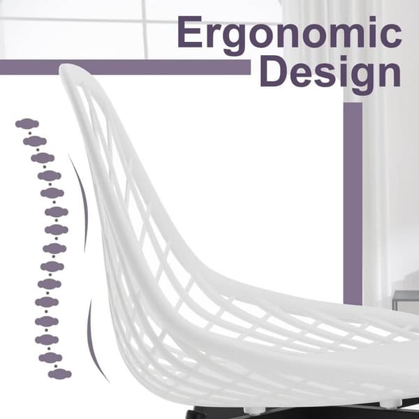 Rootz Moderne spisestuestole Sæt med 4 - Hult ryglæn - Metalben - Ergonomisk og alsidigt - Smudsafvisende - 52 cm x 83,5 cm x 53 cm