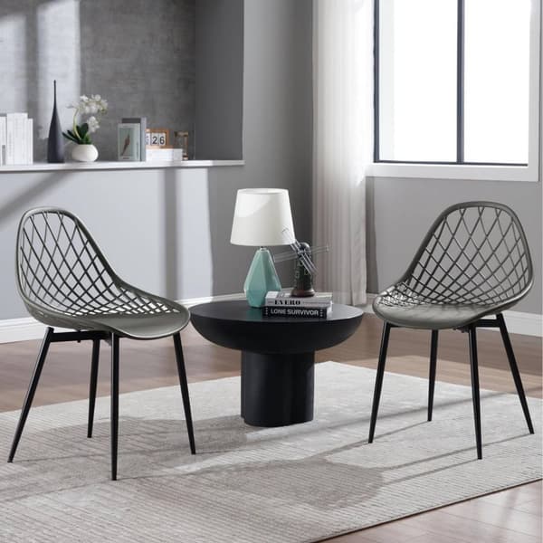 Rootz Moderna matstolar Set med 4 - Ergonomiska sittplatser - Metallbenstolar - Robust och hållbar - Bekväm design - Lätt att rengöra - 52 cm x 83,5 c