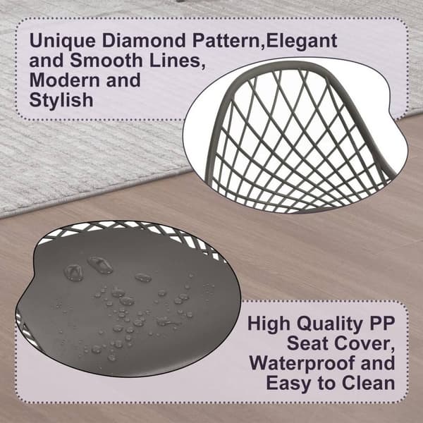 Rootz Moderna matstolar Set med 4 - Ergonomiska sittplatser - Metallbenstolar - Robust och hållbar - Bekväm design - Lätt att rengöra - 52 cm x 83,5 c