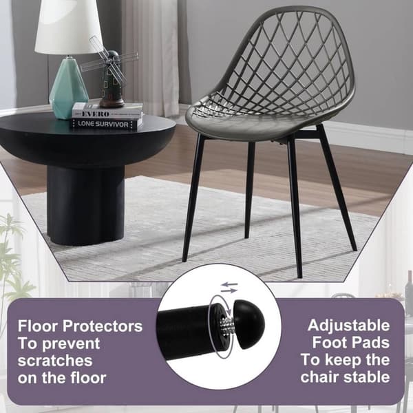 Rootz Moderna matstolar Set med 4 - Ergonomiska sittplatser - Metallbenstolar - Robust och hållbar - Bekväm design - Lätt att rengöra - 52 cm x 83,5 c