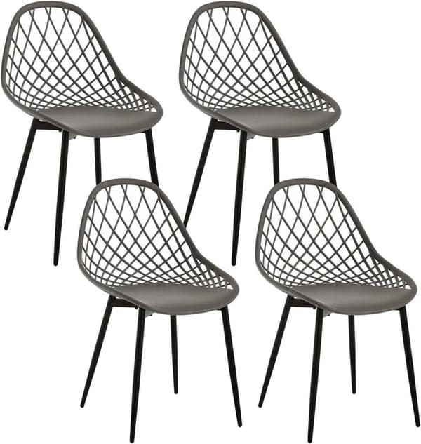 Rootz Modern ruokapöydän tuolisarja 4 kpl - Ergonomiset istuimet - Metalliset jalkatuolit - Tukevat ja kestävät - Mukava muotoilu - Helppo puhdistaa -