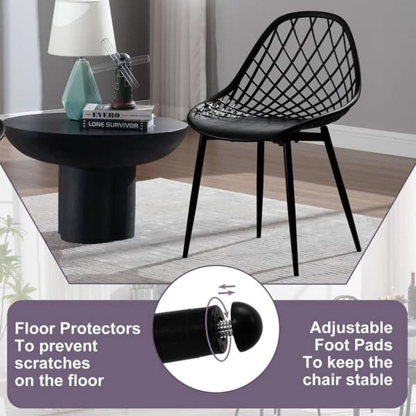 Rootz Modern ruokatuolisarja 4 kpl - Ergonomiset istuimet - Tyylikkäät keittiön tuolit - Kestävät, mukavat, helppo puhdistaa - Metallia ja PP - 52 cm