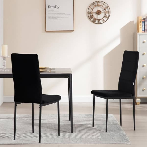 Rootz matstolar Set med 4 - Sammetsstolar - Metallbenstolar - Högdensitetsskum - Ergonomiskt ryggstöd - Halkskydd - 40 cm x 98 cm x 51 cm
