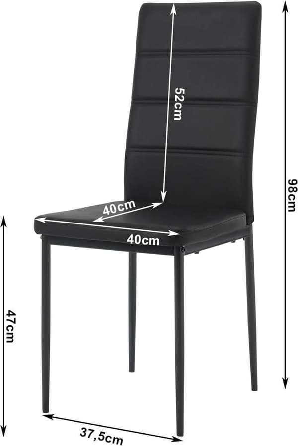 Rootz ruokapöydän tuolisarja 4 kpl - Korkeaselkänojat - Metallirunkoiset tuolit - Ergonominen muotoilu - Kestävä ja helppo puhdistaa - Liukumaton - Mu