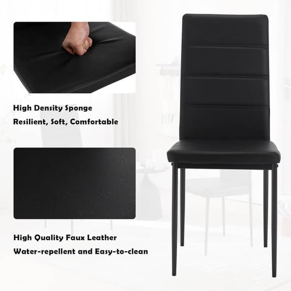 Rootz ruokapöydän tuolisarja 4 kpl - Korkeaselkänojat - Metallirunkoiset tuolit - Ergonominen muotoilu - Kestävä ja helppo puhdistaa - Liukumaton - Mu