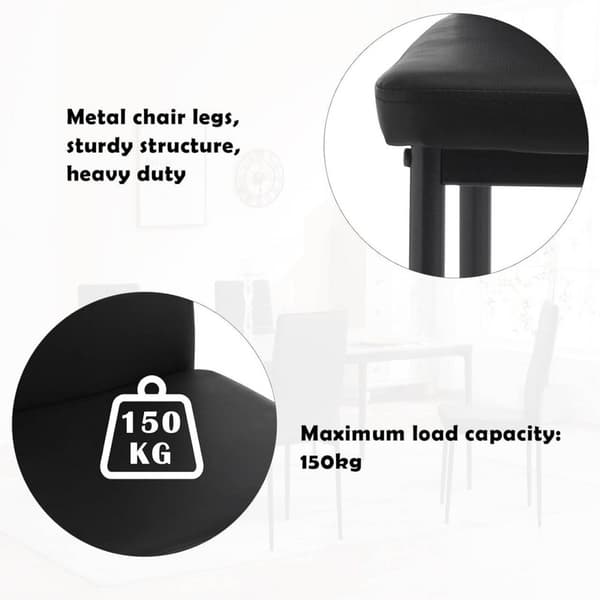 Rootz ruokapöydän tuolisarja 4 kpl - Korkeaselkänojat - Metallirunkoiset tuolit - Ergonominen muotoilu - Kestävä ja helppo puhdistaa - Liukumaton - Mu