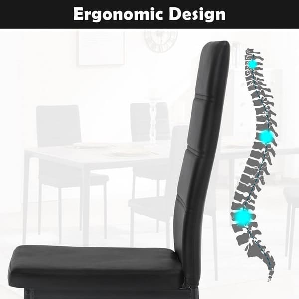 Rootz ruokapöydän tuolisarja 4 kpl - Korkeaselkänojat - Metallirunkoiset tuolit - Ergonominen muotoilu - Kestävä ja helppo puhdistaa - Liukumaton - Mu