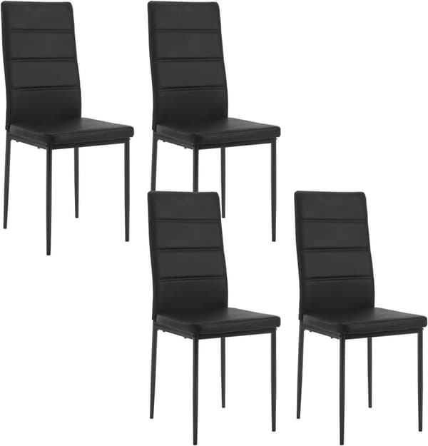 Rootz ruokapöydän tuolisarja 4 kpl - Korkeaselkänojat - Metallirunkoiset tuolit - Ergonominen muotoilu - Kestävä ja helppo puhdistaa - Liukumaton - Mu
