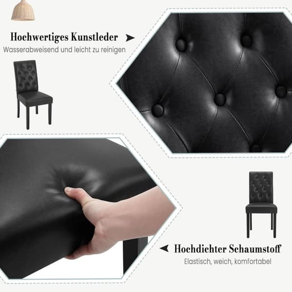 Rootz ruokasalin tuolit - korkeaselkätuolit - keinonahkatuolit - ergonominen muotoilu, helppohoitoinen, tukeva rakenne - 44 cm x 99 cm x 59 cm