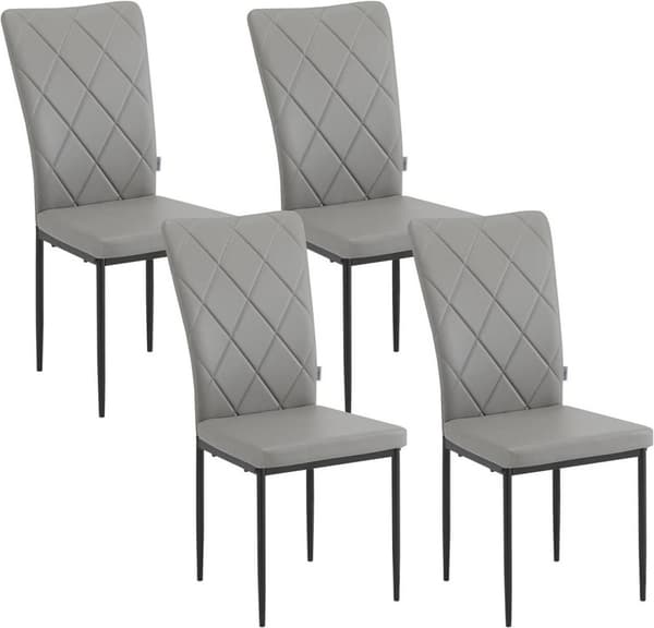 Rootz spisestuestole Sæt med 4 - Køkkenstole - Moderne siddepladser - Komfortabelt polstret sæde - Ergonomisk rygstøtte - Holdbar metalramme - 42 cm x