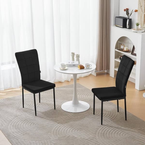 Rootz spisestuestole Sæt med 4 - Polstrede stole - Fløjlssæder - Højt ryglæn til kropsstøtte - Holdbare metalben - Elegant design - 42,5 cm x 96,5 cm