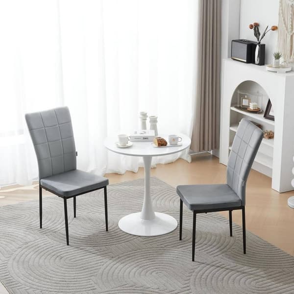 Rootz spisestuestole Sæt med 4 - Fløjlsstole - Polstrede stole - Ergonomisk højt ryglæn - Holdbare metalben - Alsidig brug - 42,5 cm x 96,5 cm x 57,5