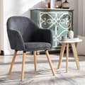 Miniatyrbillede 4 af 6: Rootz spisestuestole Sæt med 4 - Polstrede stole med armlæn - Komfortable siddepladser, robust konstruktion, alsidigt design - Fløjlstræk og træ - 55,