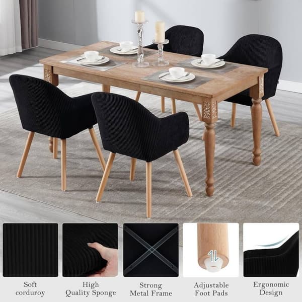 Rootz polstret spisestuestol - Komfortstol - Stilfuld siddeplads - Høj komfort - Robust og stabil - Alsidig brug - 55,5 cm x 83,5 cm x 56,5 cm