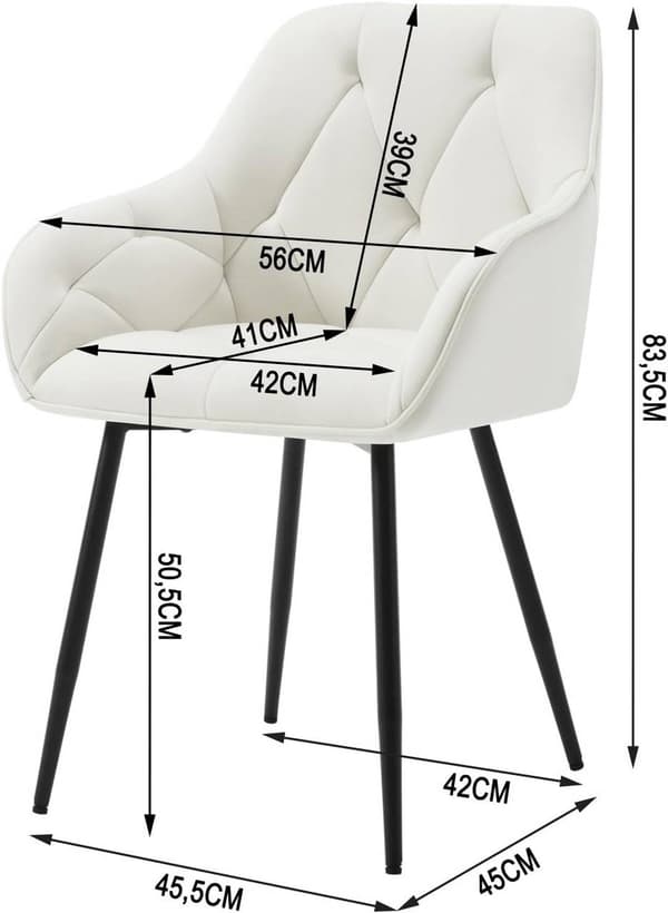 Rootz Velvet spisestuestol - Elegant stol - Komfortabel siddeplads - Luksuriøs fløjl - Holdbare metalben - Ergonomisk design - 56cm x 83,5cm x 53cm