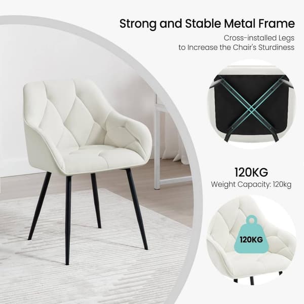 Rootz Velvet Dining Chair - Elegant stol - Bekväm sittplats - Lyxig känsla - Slitstark design - Justerbara fotkuddar - 56cm x 83,5cm x 53cm