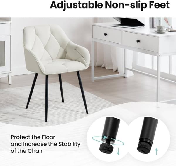 Rootz Velvet Dining Chair - Elegant stol - Bekväm sittplats - Lyxig känsla - Slitstark design - Justerbara fotkuddar - 56cm x 83,5cm x 53cm