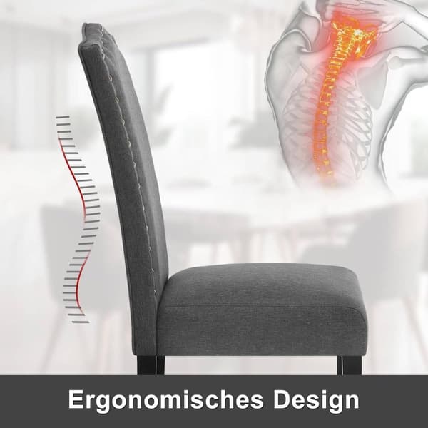 Rootz Set med 2 matstolar - Högryggsstolar - Vadderade stolar - Ergonomisk design - Slitstarkt massivt trä - Golvskydd - 47cm x 103cm x 63cm