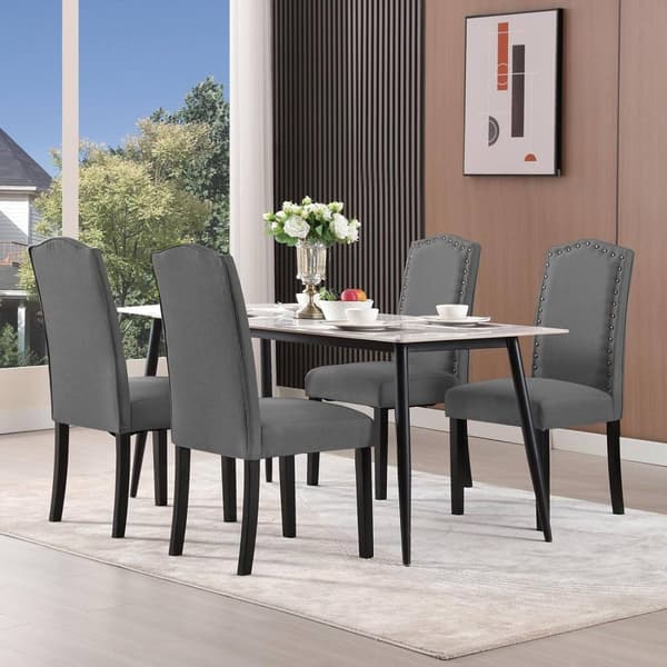 Rootz Set med 2 matstolar - Högryggsstolar - Vadderade stolar - Ergonomisk design - Slitstarkt massivt trä - Golvskydd - 47cm x 103cm x 63cm