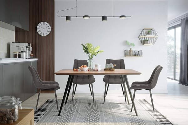 Rootz 6 ruokapöydän tuolin setti - Keittiötuolit - Modernit tuolit - Mukava Leathaire-kangas - Kestävä metallirunko - Ergonominen muotoilu - 46 cm x 4