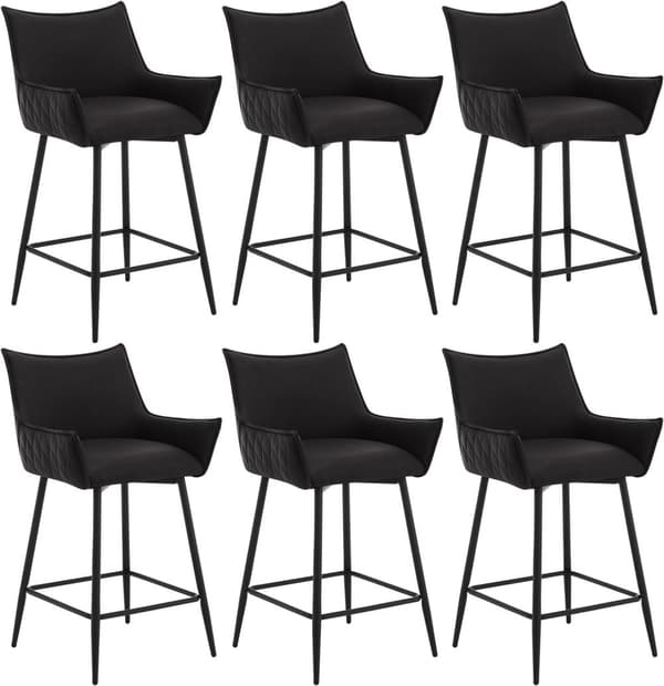 Rootz Vintage barstol i imiteret læder - Bordskammel - Industriel barstol - Komfortabelt design, robust konstruktion, gulvbeskyttelse - 51 cm x 90 cm