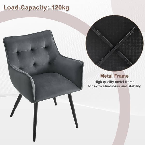 Rootz Velvet Dining Chair Set med 4 - Eleganta stolar - Bekväma sittplatser - Högdensitetsskum - Rejäla metallben - Ergonomisk design - 57cm x 80cm x
