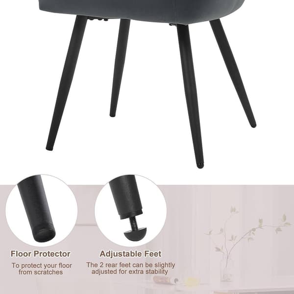 Rootz Velvet Dining Chair Set med 4 - Eleganta stolar - Bekväma sittplatser - Högdensitetsskum - Rejäla metallben - Ergonomisk design - 57cm x 80cm x