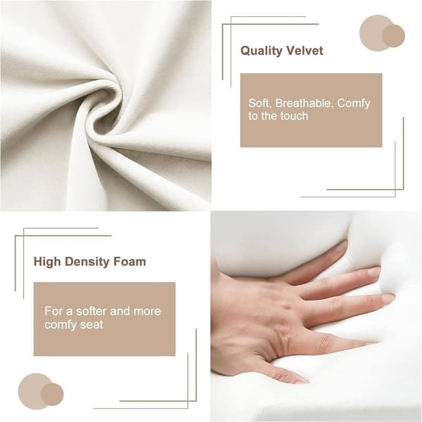 Rootz Velvet spisestuestolesæt med 6 - Elegante stole - Komfortable siddepladser - Højdensitetsskum - Robust metalstel - Ergonomisk design - 57 cm x 8