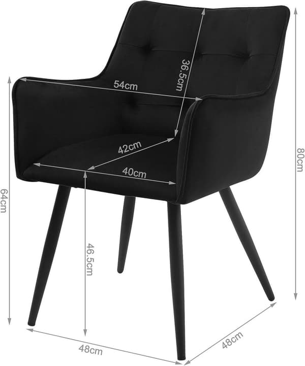 Rootz Velvet spisestuestol - Komfortstol - Stilfuld siddeplads - Ergonomisk design - Højdensitetsskum - Robust metalstel - 57cm x 80cm x 57cm
