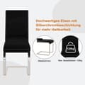 Miniatyrbild 7 av 9: Rootz matsalsstolar Set om 4 - Gungstol - Höga ryggstolar - Svart konstläder - Stabilt, ergonomiskt, golvvänligt - 41 cm x 100 cm x 55,5 cm