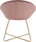 Miniatyrbillede 5 af 9: Rootz sæt med 6 spisestuestole - fløjlspolstrede sæder - Pink metalstel - enestående komfort, holdbar og stabil, nem montering - 76 cm x 36 cm x 40 cm