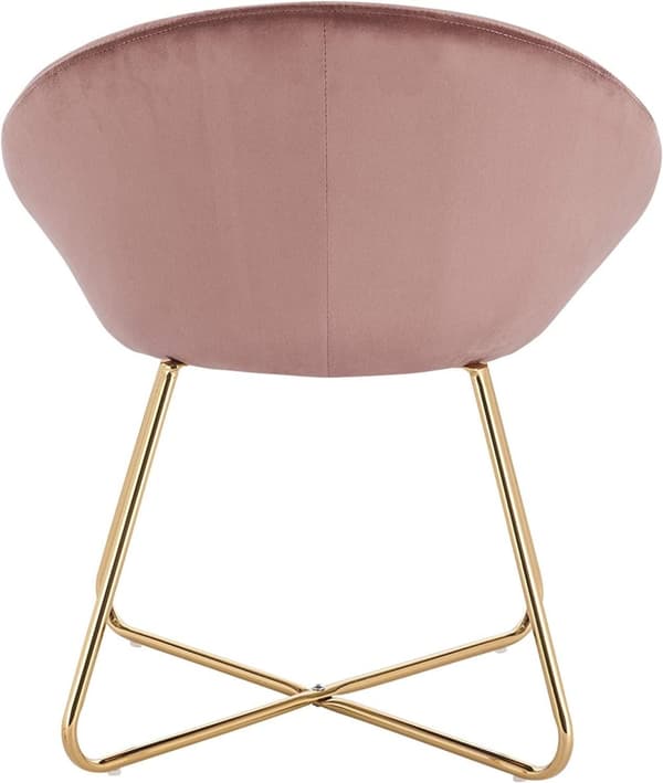 Rootz sæt med 6 spisestuestole - fløjlspolstrede sæder - Pink metalstel - enestående komfort, holdbar og stabil, nem montering - 76 cm x 36 cm x 40 cm