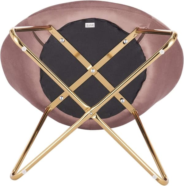 Rootz sæt med 6 spisestuestole - fløjlspolstrede sæder - Pink metalstel - enestående komfort, holdbar og stabil, nem montering - 76 cm x 36 cm x 40 cm