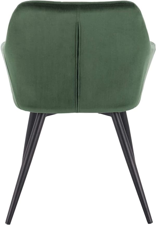 Rootz sæt med 6 spisestuestole - Lænestole - Fløjlssæder - Komfortable & Ergonomiske - Stabil og holdbar - Alsidigt design - Mørkegrønne metalben - 49