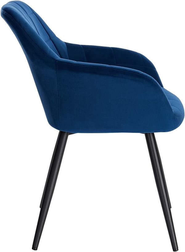 Rootz sæt med 6 spisestuestole - Lænestole - Fløjlssæder - Komfortabel og ergonomisk - Holdbar metalramme - Alsidig stil - 49 cm x 43 cm x 81 cm