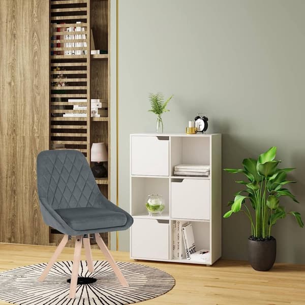 Rootz-setti 2 pyörivää ruokatuolia - Velvet-ruokailutuolit - Pyörivät tuolit - Mukava ergonominen muotoilu - Kestävät pyökkipuujalat - 84 cm x 40 cm x
