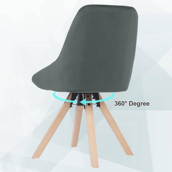 Rootz-setti 2 pyörivää ruokatuolia - Velvet-ruokailutuolit - Pyörivät tuolit - Mukava ergonominen muotoilu - Kestävät pyökkipuujalat - 84 cm x 40 cm x