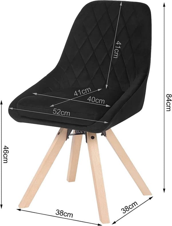 Rootz 2 ruokapöydän tuolin setti - Kääntötuolit - Velvet-istuimet - Ergonominen muotoilu - Kestävä - 360° kääntyvä toiminnallisuus - 84cm x 40cm x 41c