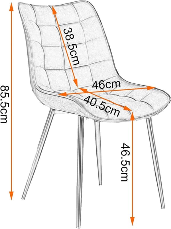 Rootz matstolsset - Snygga sittplatser - Bekväma stolar - konstläder - Ergonomisk design - Slitstark metallram - 46cm x 40,5cm x 85,5cm