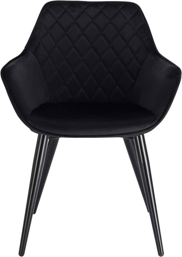 Rootz sæt med 6 spisestuestole i fløjl - Polstrede stole - Komfortable siddepladser - Højdensitetsskum - Holdbare metalben - Justerbare fodpuder - 84