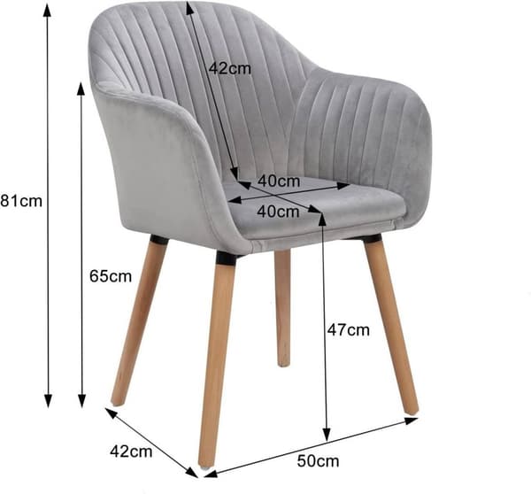 Rootz Velvet Dining Chair - Ergonomisk stol - Snygga sittplatser - Bekväm, hållbar, enkel montering - 81cm x 40cm x 44cm