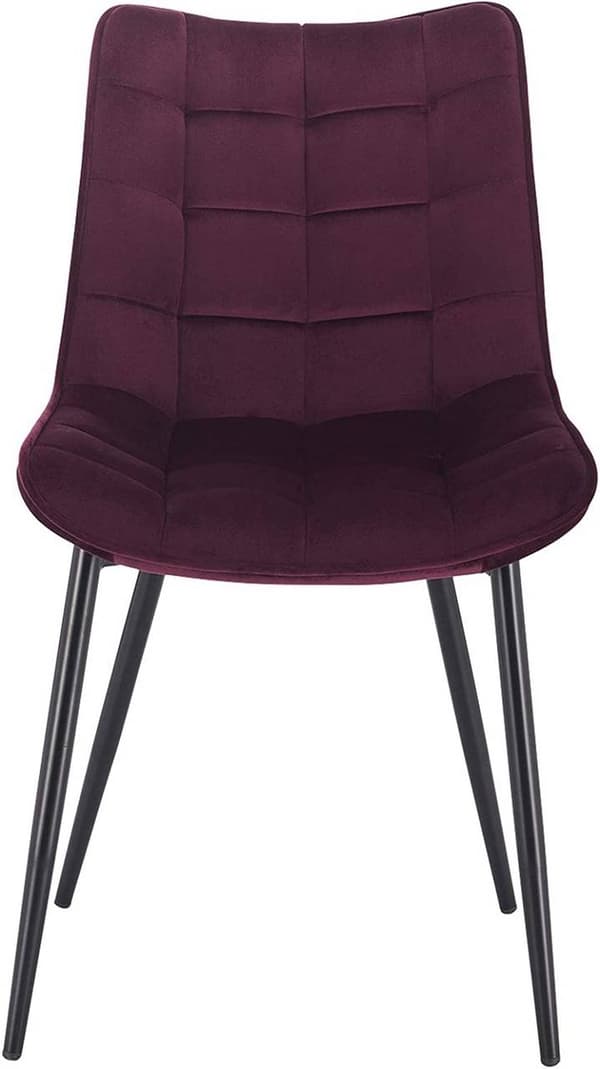 Rootz sæt med 6 spisestuestole - Fløjlssæder - Metalstel - Komfortabelt, holdbart, ergonomisk design - 46 cm x 40,5 cm sæde